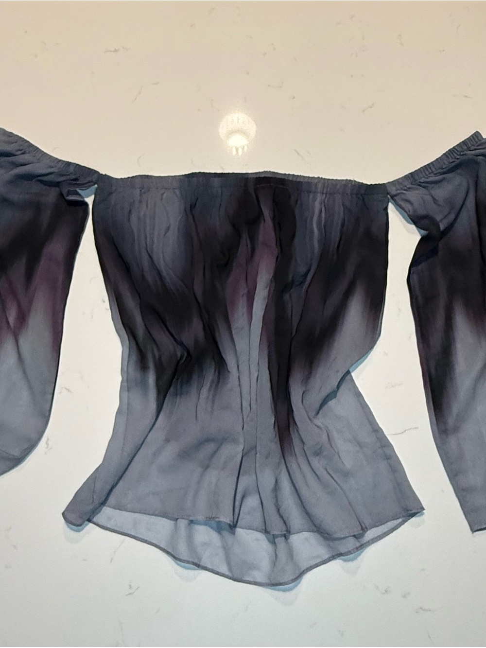 Y2K Bailey 44 Smoke Gray Ombre Off-Shoulder Blouse
